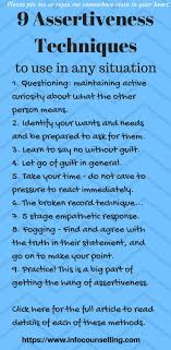 9 Valuable Assertiveness Techniques Assertiveness Psychology Therapy Selfhelp Assertiveness Assertive Communication Emotions