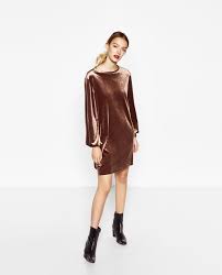 Straight Velvet Dress Dresses Woman Zara United States Velvet Dresses Outfit Velvet Fashion Girls Dress Outfits