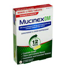 Common medications that may interact with mucinex include: Mucinex Dm 12 Hour Expectorant Cough Suppressant Maximum Strength Extended Release Bi Layer Tablets Shop Cough Cold Flu At H E B
