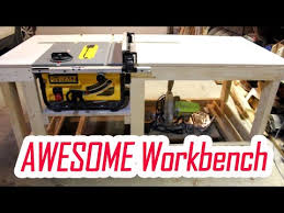 138 Easy Diy Workbench With Dewalt Table Saw Dwe7480 Insert Part 1 Juro Workshop Youtube Table Saw Station Diy Table Saw Table Saw Workbench