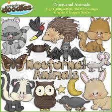 Nocturnal Animals Nocturnal Animals Art Bundle Clip Art