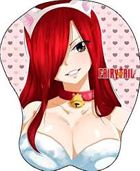 Amazon.com : Fairy Tail Anime Featuring Sexy Erza Scarlett Oppai 3D Gaming  Wrist Rest : Office Products
