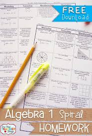Algebra 1 Homework Free Math Homework Spiral Math Spiral Math Homework
