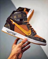 Nike Air Jordan 1 X Off White X Louis Vuitton Off White X Air Jordan X Louis Vuitton Inspired Special Edition Sneakers Air Jordans Louis Vuitton Sneakers Nike Shoes Jordans
