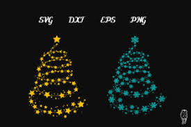 Dandelion cricut ball ornament flower pencil lin. Christmas Tree Of Stars Snow Graphic By Dadan Pm Creative Fabrica
