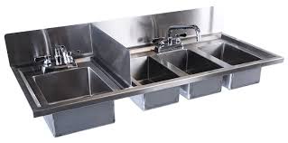 4 basin sink kit with faucets and drains