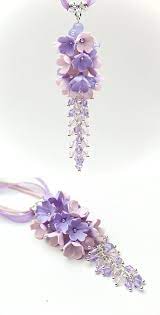 Flower Pendant Lilac Flower Necklace Floral Pendant Pink Lilac Etsy Polymer Clay Jewelry Handmade Fashion Jewelry Flower Jewellery