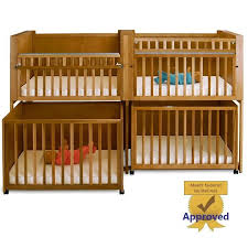 Four Unit Infant Bunkie Crib Stacking Cribs Stackable Crib Cinnamon Daycare Furniture Infant Room Daycare Infant Daycare