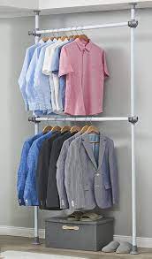 If you are getting ready to add some additions to your closet space or installing diy closet storage systems, you will need to take accurate measurements of all walls, outlets, angles and ceiling heights in the closet storage area to make. Amazon Com Allzone Adjustable Closet Rod Double Rail Freestanding Clothing Garment Rack Organizer System Neverrust No Drilling No Tools Adjustable Height Width 94 116inch Height Home Improvement