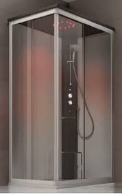 Nei bagni turchi di volume più grande, l'utilizzo della vetrata isolante, realizzata con gli stessi criteri tecnici ed estetici della porta, offre una variante progettuale di grande interesse, dando la possibilità di creare un bagno turco con pareti trasparenti. Box Doccia Con Bagno Turco Multifunzione Vendita Cabine Doccia Multifunzione