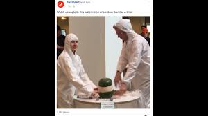 Exploding a watermelon with rubber bands! Buzzfeed Blows Up Watermelon Cnn