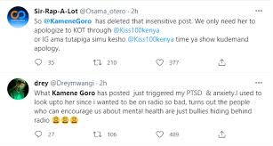 Maybe you would like to learn more about one of these? Kamene Goro Kamene Goro Trolled Over Insensitive Post About Mental