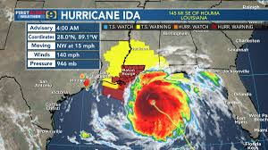 National hurricane centre officials said ida had strengthened to a category 4 hurricane over the gulf of mexico on sunday morning. Ev0c Cvawe6pmm
