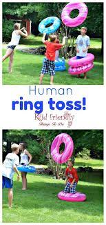 Human Ring Toss Game A Fun And Easy Summer Outdoor Game For Kids Summer Outdoor Games Outdoor Games For Kids Games For Teens