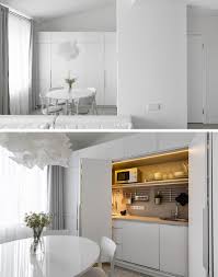 small apartment is hidden in a closet
