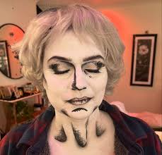 Halloween clients requested to be painted like a sketch from the music  video “Take