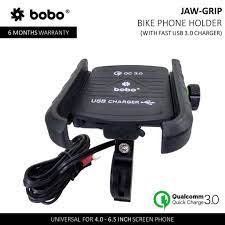 The designs of the clamp which hold the phone in both the bike phone mounts and the car phone mounts are somewhat. Bobo Jaw Grip Bike Phone Holder With Fast Usb 3 0 Charger Motorcycle Mobile Mount Bm 1 Motogear Performance