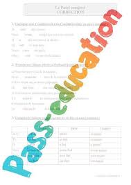 L'imparfait et le passé composé. Passe Compose Cm2 Exercices Corriges Conjugaison Francais Cycle 3 Par Pass Education Fr Jenseigne Fr