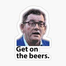 And when andrews finally arrived wearing the infamous jacket, victorians were hopeful. Get On The Beers Sticker By Enrique Ruckus Redbubble