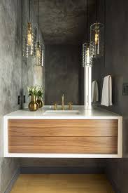 Concrete Style Walls And Ceiling In Powder Room Modern Bathroom