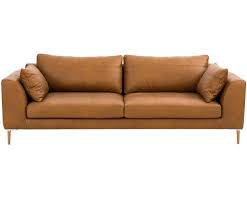 Leder Big Sofa Canyon 3 Sitzer In Cognacfarben Mit Holz Fussen Westwingnow Sofa Leder Sofa Leder
