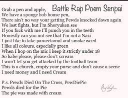 Rap funny poems or funny poems about rap. Battle Rap Poem Senpai Pewdiepiesubmissions