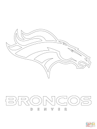 Denver Broncos Logo Coloring Page Supercoloring Com Broncos Logo Denver Broncos Logo Denver Broncos