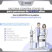Recuerda que el orden de registro no tiene relación con el orden de aplicación, es decir, no porque seas de las últimas personas de este grupo que sube su información quiere decir que te pondrán la vacuna hasta el último. Sistema Municipal Dif Atizapan De Zaragoza On Twitter Si Tienes Entre 40 Y 49 Anos De Edad A Partir De Hoy Podras Realizar Tu Registro Para La Aplicacion De La Vacuna