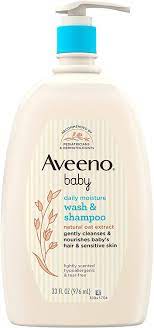 Amazon Com Aveeno Baby Daily Moisture Gentle Bath Wash Shampoo With Natural Oat Extract Hypoallergenic Tear Free Paraben Free Formula For Sensitive Hair Skin Lightly Scented 33 Fl Oz Baby