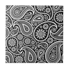 Black And White Paisley Print Black White Vintage Paisley Damask Pattern Ceramic Tile Zazzle Com Pattern Art Black White Art Duvet Cover Pattern