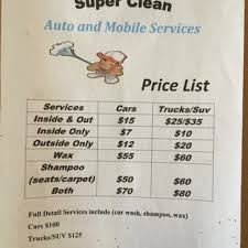 Car Wash And Detailing Prices Super Clean Auto Detailing Mobile Services Tallahassee Fl United Car Detailing Mobile Car Wash Car Wash Business