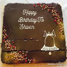 Birthday Cake With Name And Photo Editor Online Video Happy Birthday Shiven Video And Images Happy Birthday Cakes Beautiful Chocolate Cake Cake Name