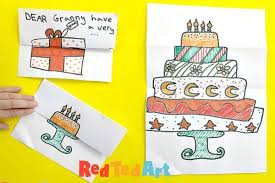 A video card can make an ordinary greeting extraordinary. How To Make An Expandable Birthday Gift Card Red Ted Art Make Crafting With Kids Easy Fun