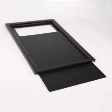 The bottom frame, the thin flat piece in back of the front frame profile, comes in a mill (silver aluminum) finish. Mt Displays M T Displays Slide In Aluminum Poster Frame Easy Load Anti Glare Pet Cover Black 8 5x11 10 Pack Wayfair