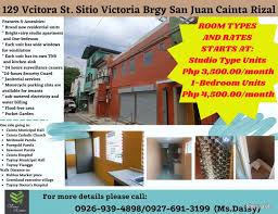 Difference between 1 bedroom and studio condo. 1 Bedroom Apartment For Rent Apartments For Rent In Cainta Rizal Sheryna Ph Mobile 864176