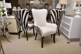Zebra print chair patterns look wonderful in an area that fully themed in white and black, as they are additionally stunning with collection with bright shades it is possible to include the zebra print to your current dining area too. Unforgettable Furniture Gallery Zebra Dining Room Chairs 31 New Inspiration