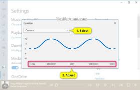 It comes with a catalog with over 40 million songs and allows you to upload your own to onedrive. Use Equalizer In Groove Music App In Windows 10 Tutorials