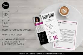 Your professional look, one click away. Canva Resume Template Bundle Digital Diva Design