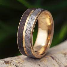 Dinosaur Bone Ring With Meteorite Yellow Gold Men S Wedding Band 3278 In 2021 Mens Yellow Gold Wedding Bands Mens Gold Wedding Band Dinosaur Bone Ring