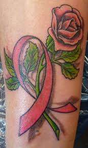 Black and grey rose flowers and flying bird cancer tattoo design. 172 Stunning Cancer Ribbon Tattoos Creativefan