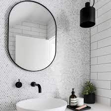 Bathroom mirror cabinet with mirror zu spitzenpreisen. Middle Of Nowhere Bjorn Oval Mirror Black 50x75 Cm