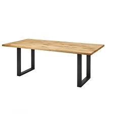 Ensemble de salle à diner de marque bermex fabrication québécoise 100% bois franc couleur noir table 72 pouces x 38 pouces de large ( avec le panneau rallonge de 18 pouces 6. Grande Table A Manger Personnes En Chene Massif Et Pieds Metal Noir