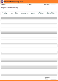 Each letter contains a solid letter, an object that starts with. English Cursive Sentence Writing Worksheet