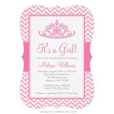 With so many adorable designs from which to choose, it's easy to find one that expresses her personality. Chevron Princess Baby Shower Invitations Print Creek Studio Inc
