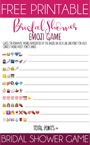 Printable bridal shower game #3: Free Printable Bridal Shower Name The Emoji Game