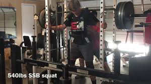 Safety squat bar with 540lbs....