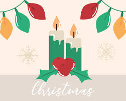 Merry Christmas Candles Lights And Holly Berry Decorations Download Free Vectors Clipart Graphics Vector Art