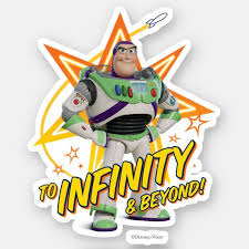 Toy Story 4 Buzz To Infinity Beyond Stars Sticker Zazzle Com In 2020 Disney Sticker Star Stickers Animated Movies For Kids