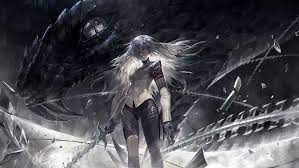 Pixiv Fantasia Dragon White Hair Sword Hd Wallpaper Wallpaper Flare Hd Anime Wallpapers Anime Wallpaper Iphone Monster Hunter World Wallpaper