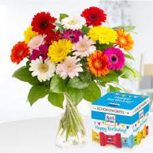 Check spelling or type a new query. Bunte Gerbera Schokowurfel Happy Birthday Blumenshop De